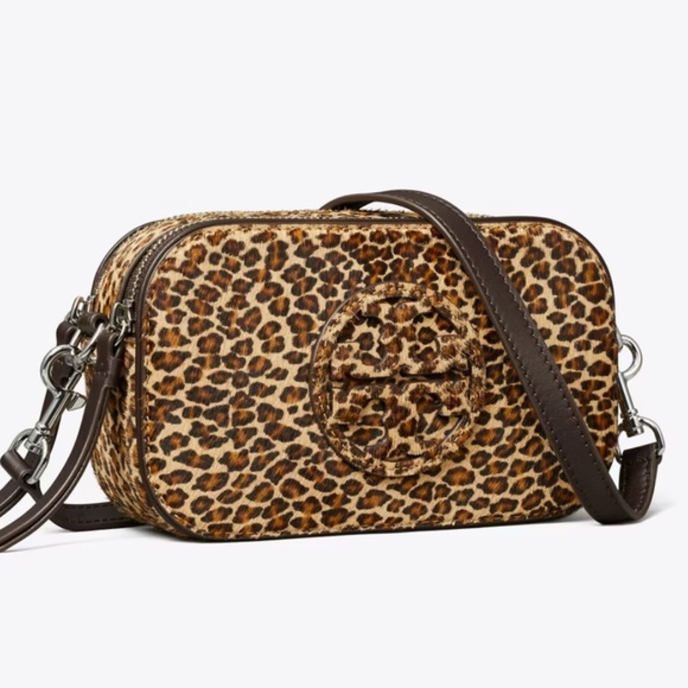 New Tory Burch MINI MILLER LEOPARD-PRINT CROSSBODY BAG